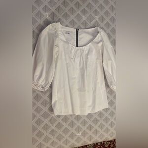 Zara White Blouse with Puff Sleeves